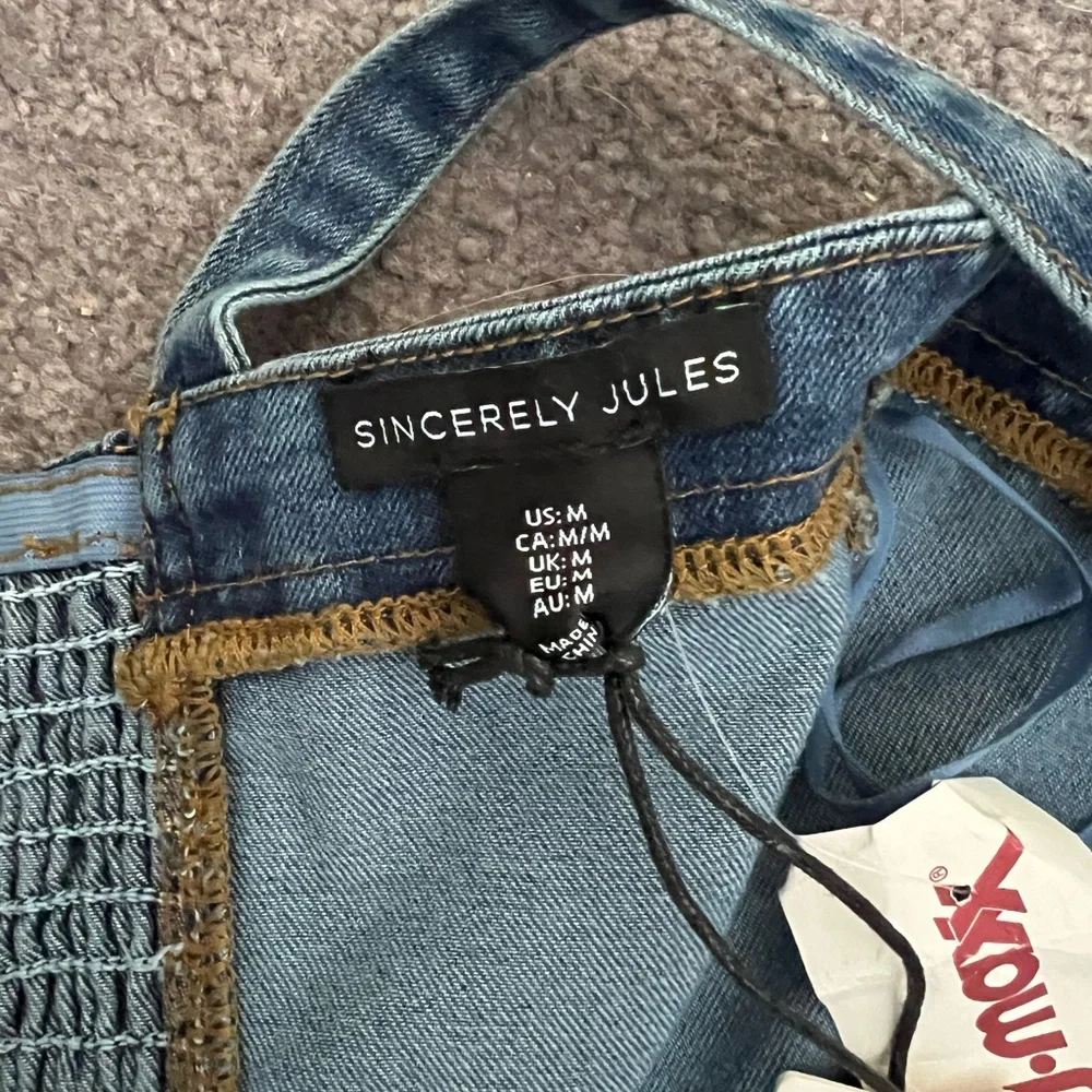 Women's Blue Denim Jeans Jumpsuit - Picture 3 of 3